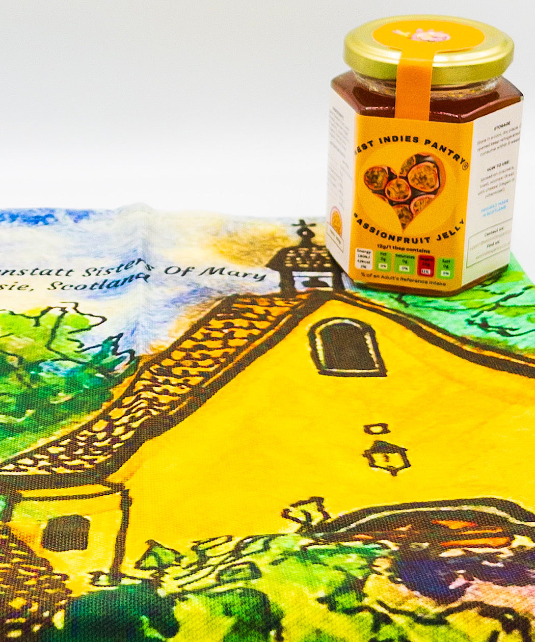 Schoenstatt Sisters of Mary Tea Towel & Passion Fruit Jelly Bundle